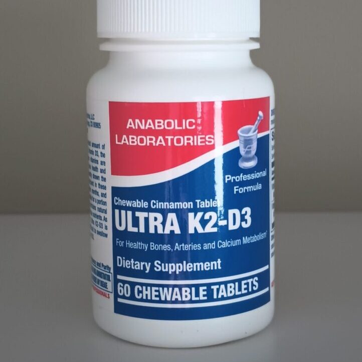 A bottle of ultra k 2-d 3 is shown.