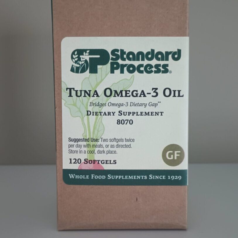 A package of tuna omega-3 oil.